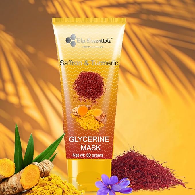 Saffron & Turmeric Glycerine Face Mask- Natural Brightening & Anti-Aging Mask for Glowing Skin Face Mask for Women | 50g