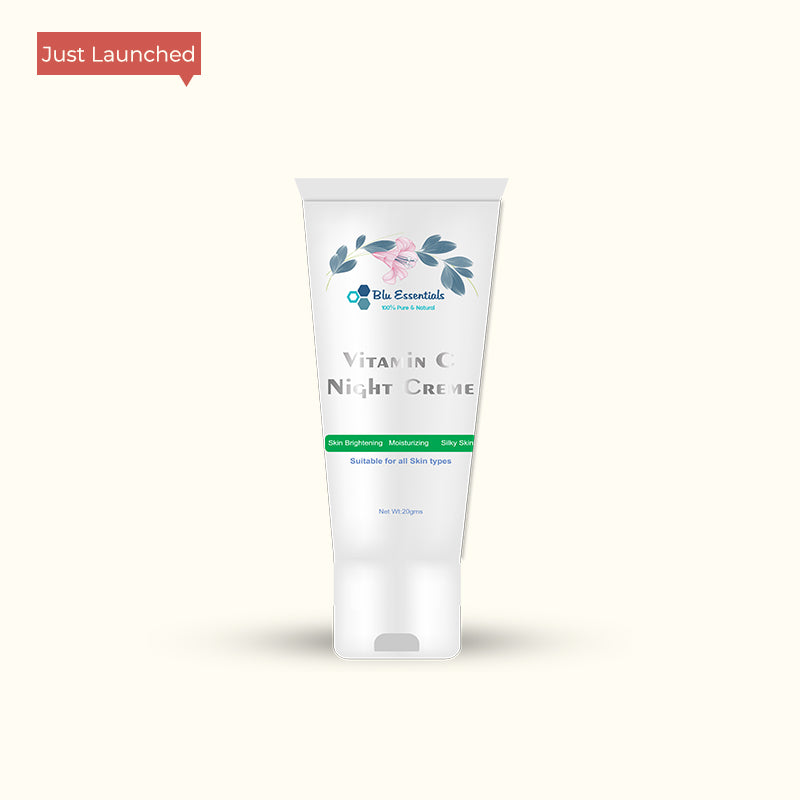Blu Essentials Vitamin C Night Cream is one of the most essential skin care ingredients. It rejuvenates skin, making it appear more youthful while reducing signs of aging such as uneven tone, discoloration and fine lines and wrinkles. Vitamin C also helps guard your skin from the damage that can be caused by the Sun’s UV rays.