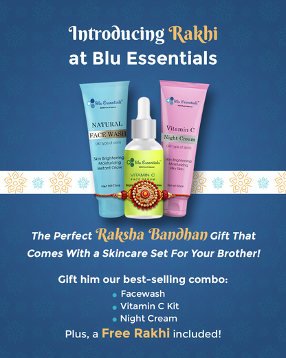 Best Rakhi Gift Set for Brother | Blu Essentials Men’s Skincare Combo with Free Rakhi