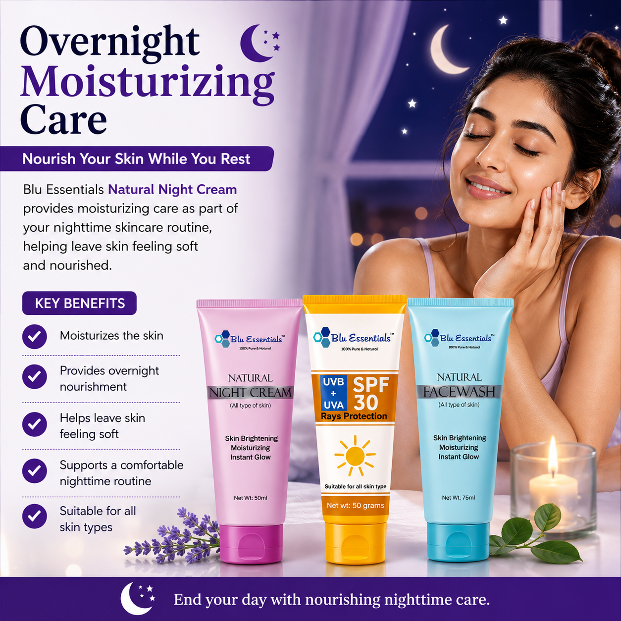 Suncare Kit Trio – Sunscreen, Face Wash & Night Cream Combo